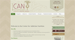 Desktop Screenshot of centerforaddictionnutrition.com