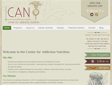 Tablet Screenshot of centerforaddictionnutrition.com